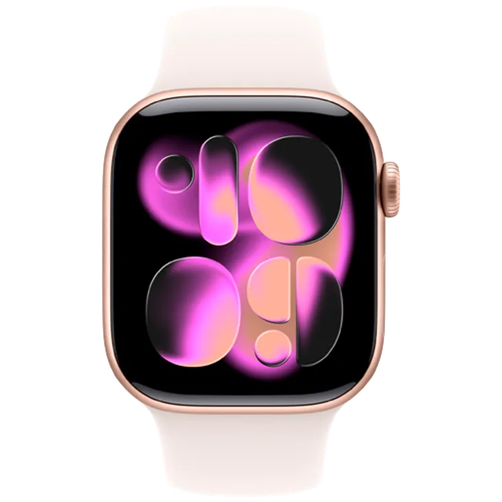 Apple Watch Series 11 42mm Rose Gold (Rose Pâle Bracelet En Silicone S/M)
