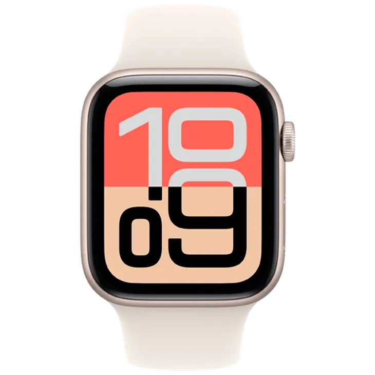 Apple Watch SE 3 44mm Or (Bracelet En Silicone Beige S/M)