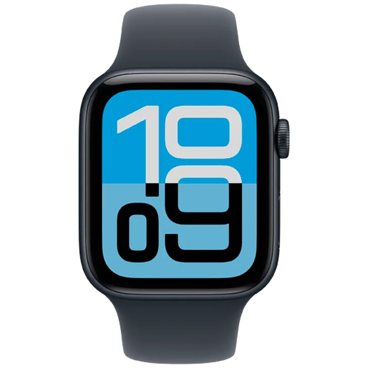 Apple Watch SE 3 44mm Bleu Foncé (Bracelet En Silicone Bleu Foncé S/M)