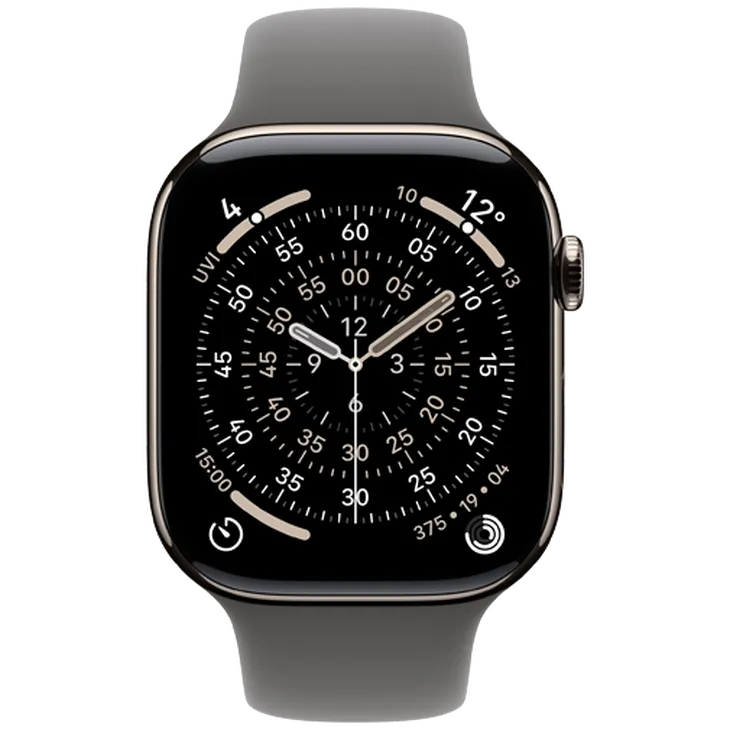 Apple Watch Series 11 46mm 5G Naturel Titanium (Bracelet En Silicone Gris S/M)
