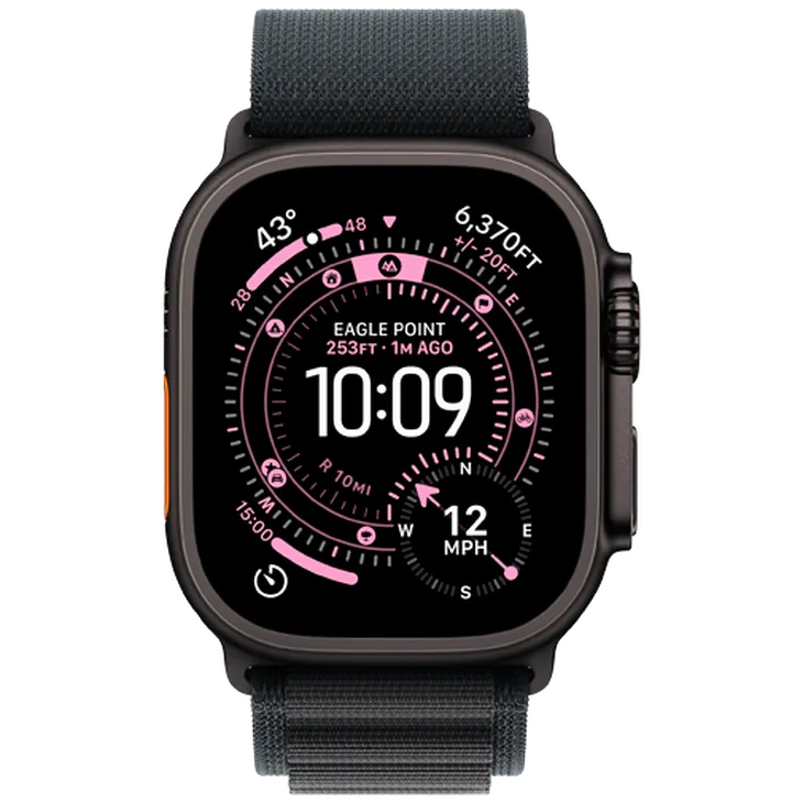 Apple Watch Ultra 3 49mm Noir (Bracelet En Nylon Noir S)