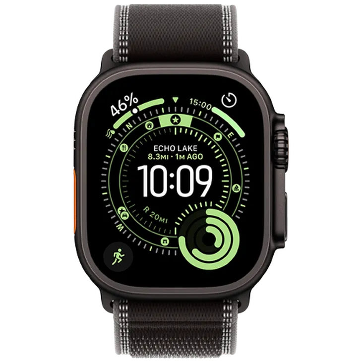 Apple Watch Ultra 3 49mm Noir (Bracelet En Tissu Noir S/M)