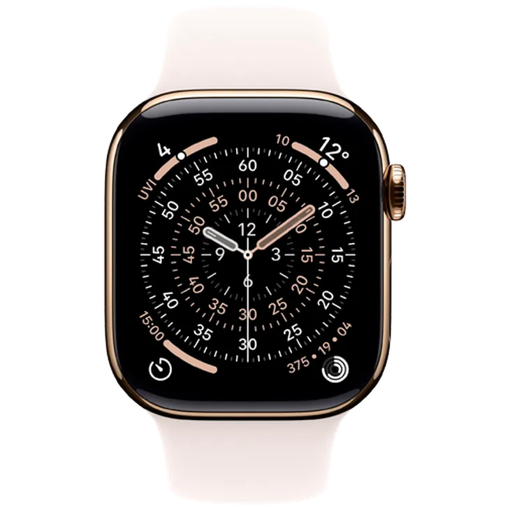 Apple Watch Series 11 42mm 5G Or Titanium (Rose Pâle Bracelet En Silicone M/L)