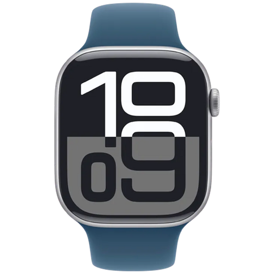 Apple Watch Series 10 4G 46mm Argent (Bracelet En Silicone Bleu S/M)