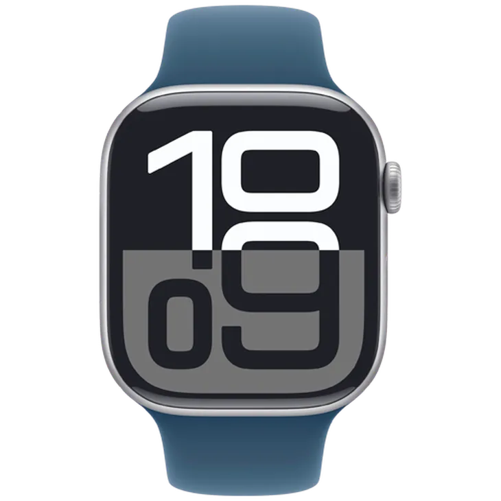 Apple Watch Series 10 4G 46mm Argent (Bracelet En Silicone Bleu S/M)