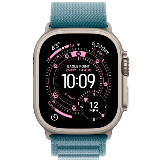 Apple Watch Ultra 3 49mm Titanium (Bracelet En Nylon Bleu S)
