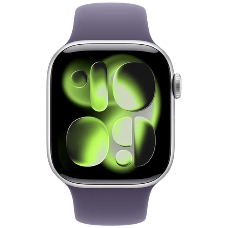 Apple Watch Series 11 42mm Argent (Bracelet En Silicone Violet S/M)