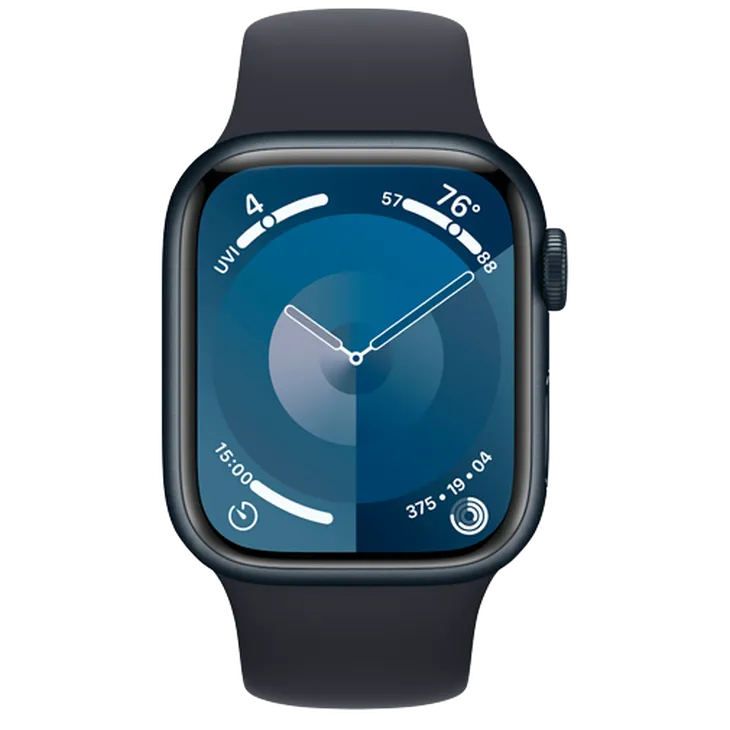 Apple Watch Series 9 4G 41mm Noir (Bracelet Silicone Noir S/M)
