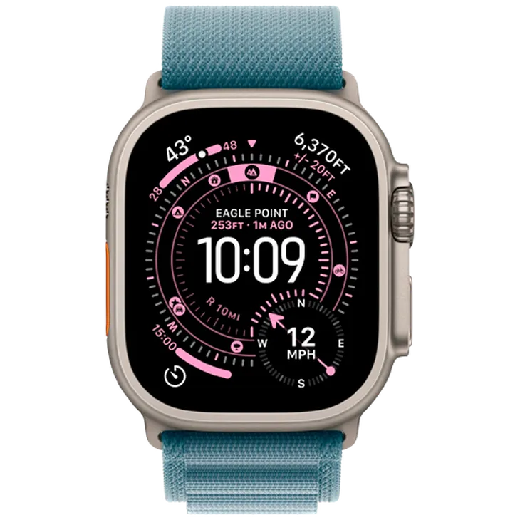 Apple Watch Ultra 3 49mm Titanium (Bracelet En Nylon Bleu M)