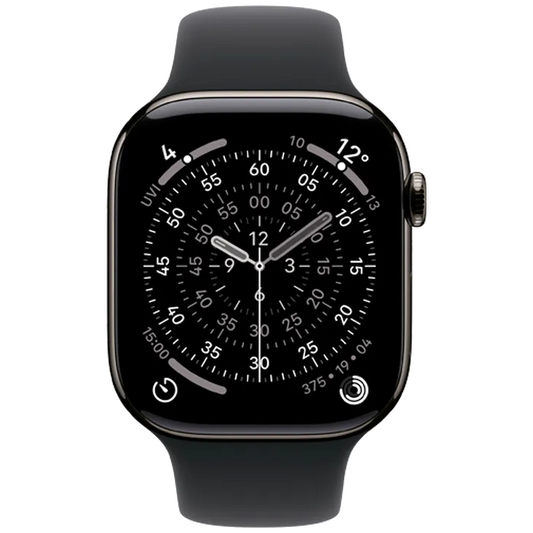 Apple Watch Series 11 46mm 5G Ardoise Titanium (Bracelet En Silicone Noir M/L)