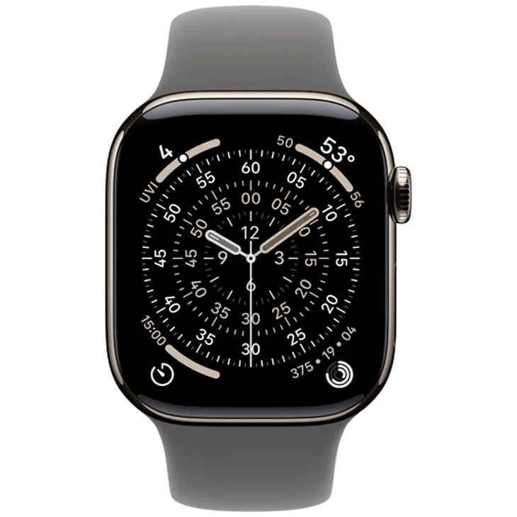 Apple Watch Series 11 42mm 5G Naturel Titanium (Bracelet En Silicone Gris S/M)