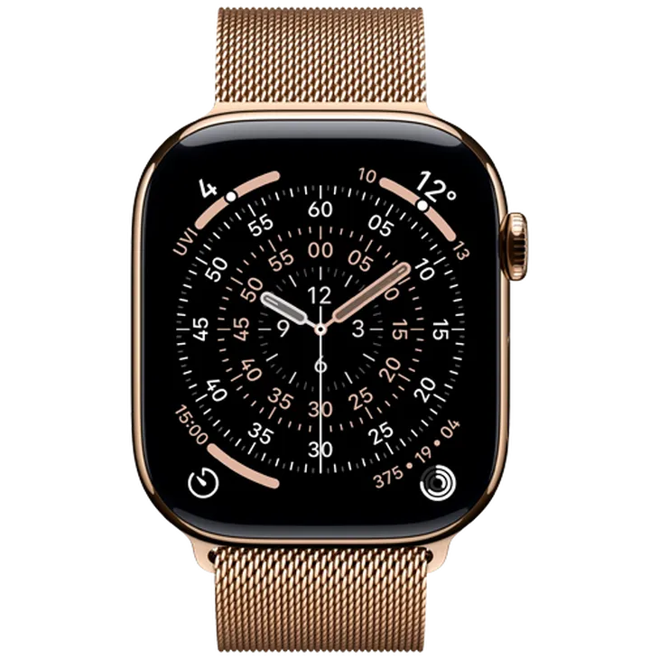 Apple Watch Series 11 46mm 5G Or Titanium (Bracelet Milanais Dorées S/M)