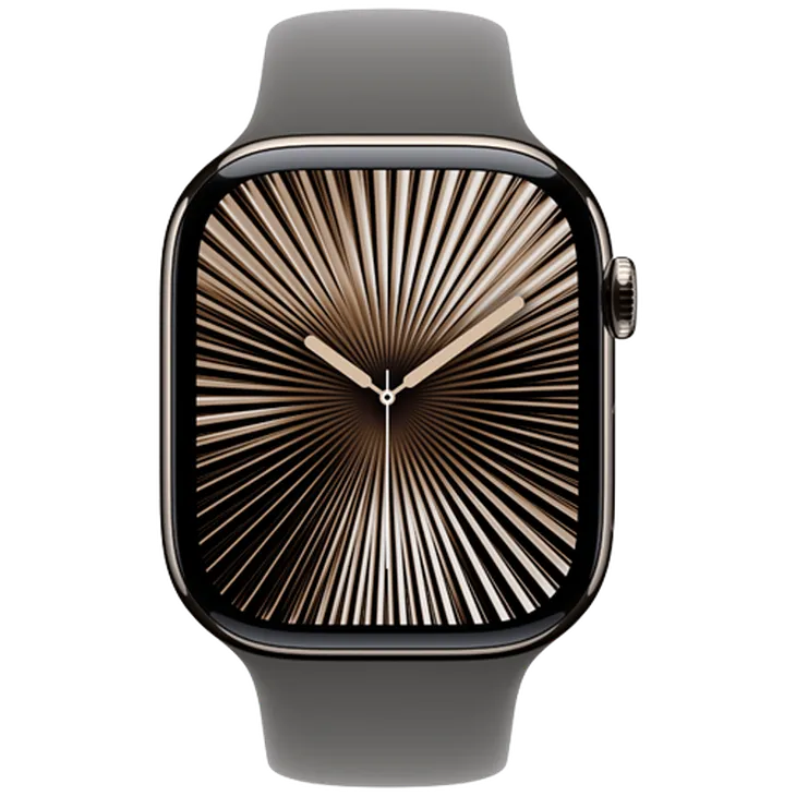 Apple Watch Series 10 4G 46mm Natural Titanium (Bracelet En Silicone Gris M/L)