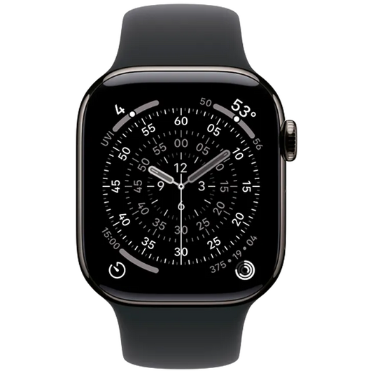 Apple Watch Series 11 42mm 5G Leisteen Titanium (Bracelet En Silicone Noir S/M)