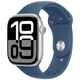 Apple Watch Series 10 4G 42mm Argent (Bracelet En Silicone Bleu M/L)