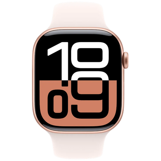 Apple Watch Series 10 46mm Or (Bracelet En Silicone Rose M/L)