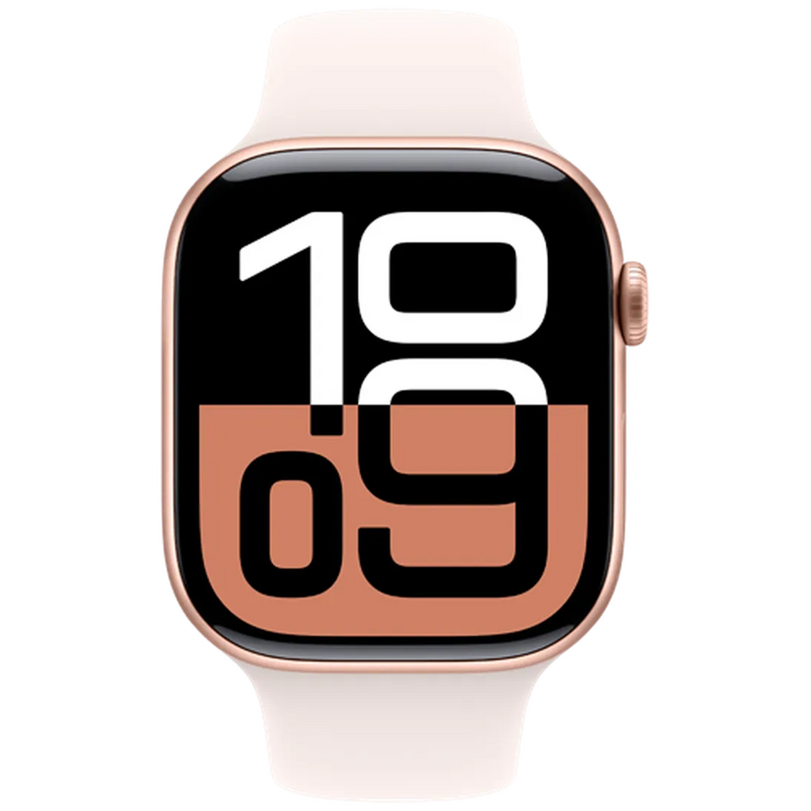 Apple Watch Series 10 46mm Or (Bracelet En Silicone Rose M/L)