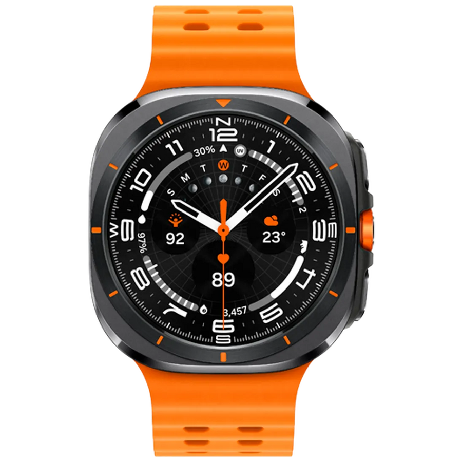 Samsung Galaxy Watch Ultra Titanium Gris (Bracelet En Silicone Orange)